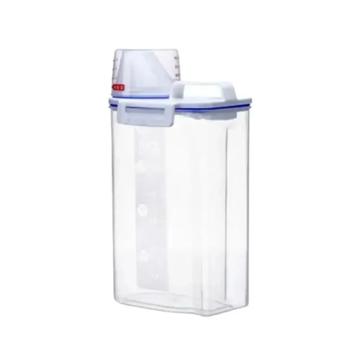 Recipiente de cocina con taza medidora para almacenar arroz y cereales de 2 l
