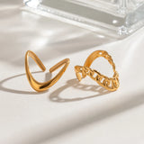 Juego de anillos apilables de acero inoxidable bañados en oro: joyas minimalistas y elegantes para mujeres