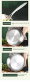 Sartén de acero inoxidable 304: utensilios de cocina antiadherentes para cocinas de gas y de inducción