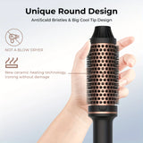 3-in-1 Ionic Hair Styler – Curling Iron, Straightener & Thermal Brush with Tourmaline Ceramic & Digital Temperature Control
