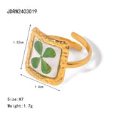 18K Gold Plated Polygonal Dry Flower Ring – Minimalist & Waterproof Statement Jewelry