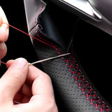 Funda para volante de cuero de microfibra de primera calidad: transpirable, resistente al desgaste, antideslizante, instalación por uno mismo