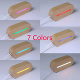 Custom Photo LED Night Light with Text – Personalized Acrylic & Wood USB Lamp