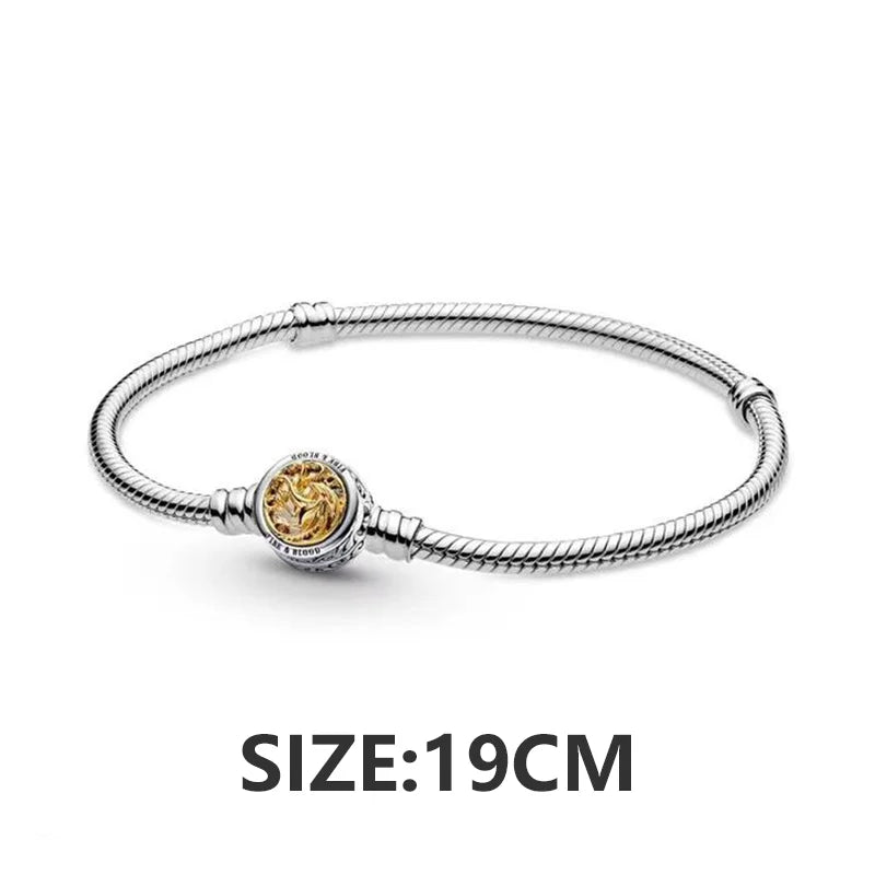 Sterling Silver Nugget Beads with Zircon for 3mm Charm Bracelets