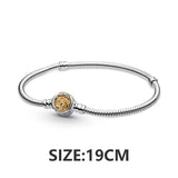 Sterling Silver Nugget Beads with Zircon for 3mm Charm Bracelets