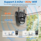 8MP Dual-Lens PTZ Outdoor Security Camera with AI Tracking and 5G Wi-Fi