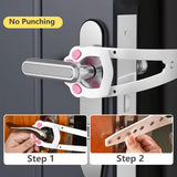 Adjustable No-Drill Cat Door Holder - Pet Safety Latch for Doors (70x310mm)