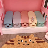Zapatero minimalista moderno de 7 piezas: organizador de zapatos de plástico de doble capa ajustable para el hogar y la sala de estar