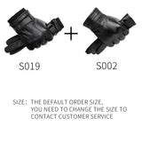 BISON DENIM Genuine Sheepskin Leather Men Gloves Autumn Winter Windproof Warm Flleece Touch Screen Full Finger Gloves for Men