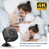 4K Mini Security Camera with Motion Detection & Night Vision for Indoor and Outdoor Use