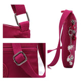 Stylish Women's Nylon Crossbody Bag with Floral Decoration – Soft Messenger Shoulder Purse for Parties