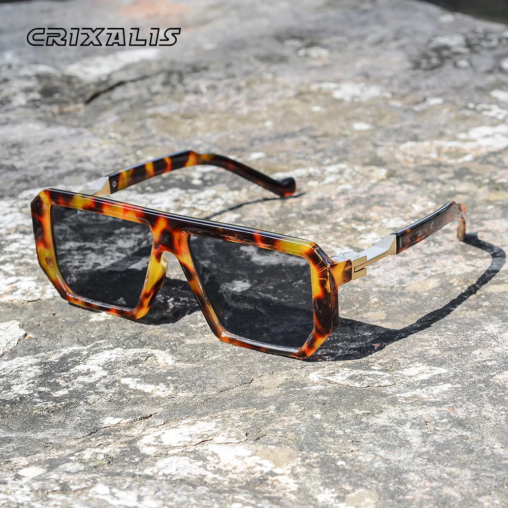 Gafas de sol CRIXALIS Retro Polygon: modernas gafas de sol con degradado vintage para hombres y mujeres