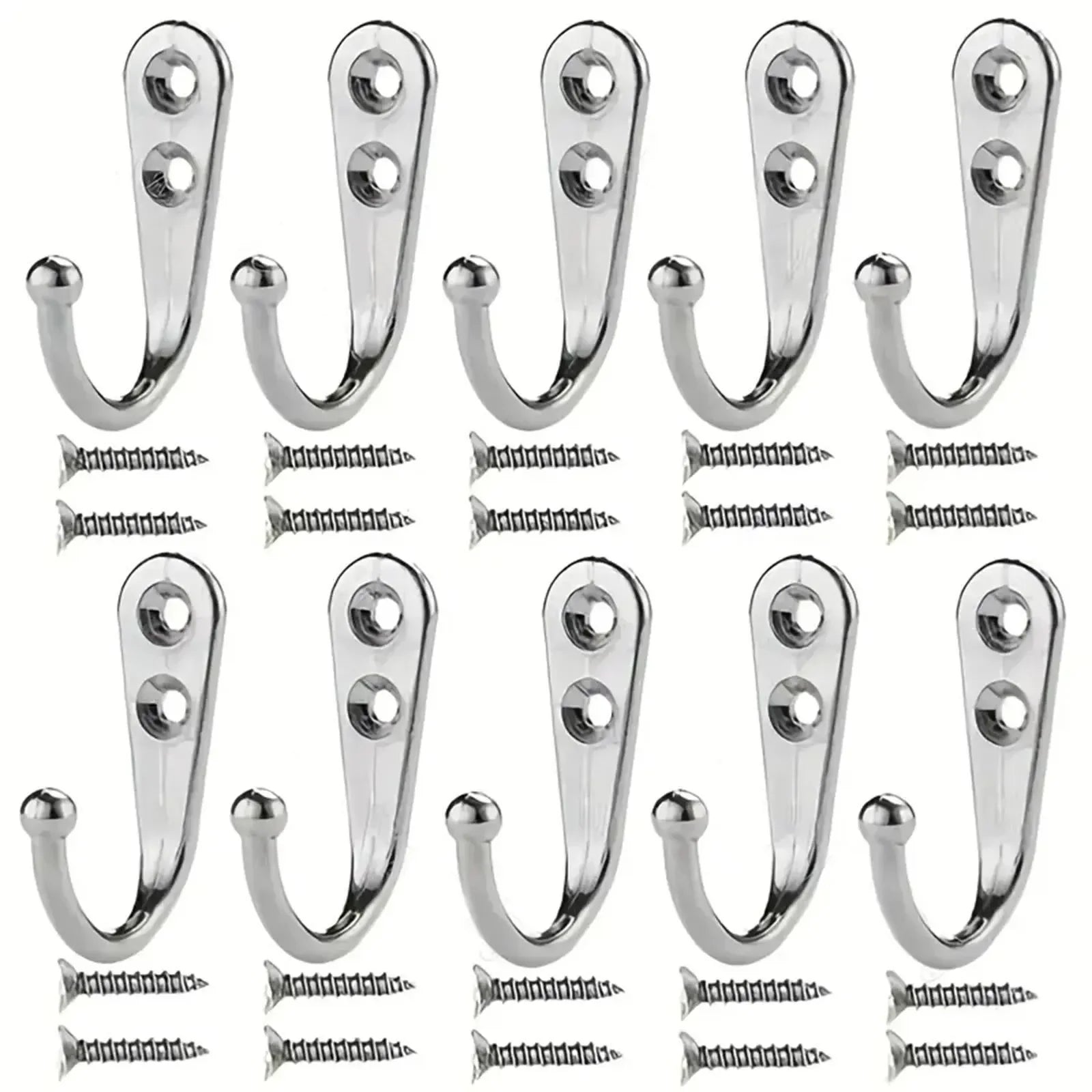 10 ganchos de pared retro: perchero y toallero de hierro resistente con tornillos para cocina, baño y almacenamiento en el hogar