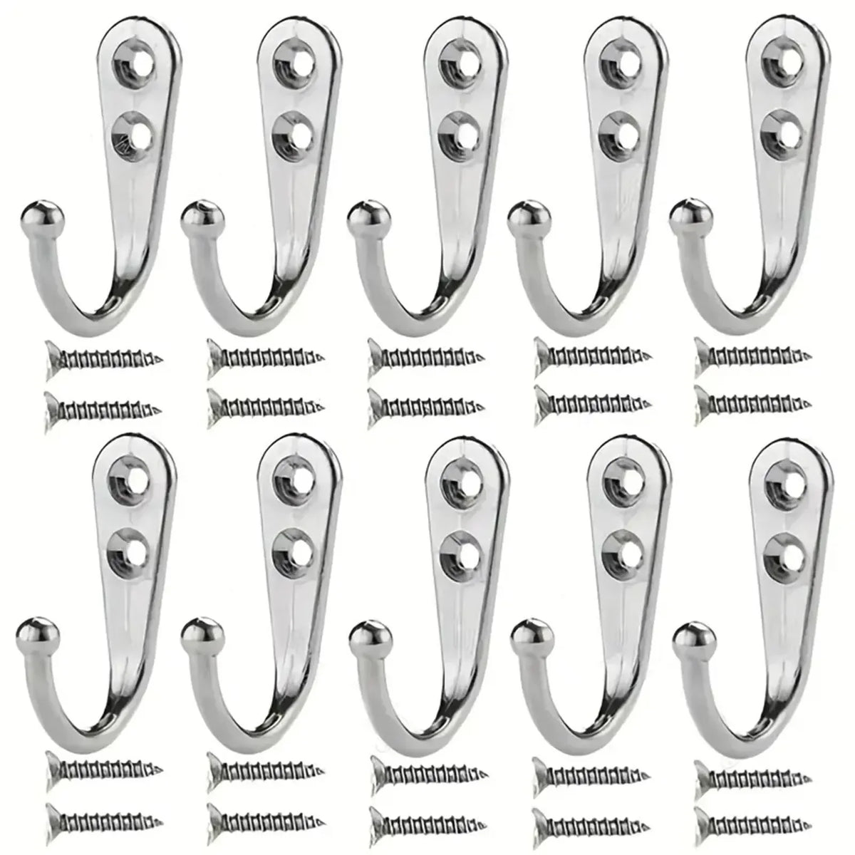 Retro Wall Hooks – Heavy Duty Iron Coat & Towel Rack with Screws for Kitchen, Bathroom, and Home Storage