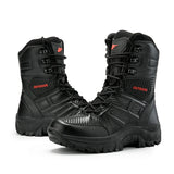 Men’s High-Top Leather Combat Boots – Breathable, Non-Slip Hiking & Outdoor Ankle Boots