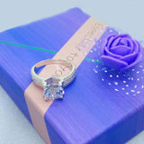 2 Carat Moissanite Engagement Ring - 925 Sterling Silver D Color VVS1 Clarity Wedding Band