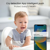 Monitor para bebés XIAOVV 2K HD: detección de llanto, visión nocturna a todo color, rotación de 360°, cámara WiFi 