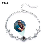 Collar con proyección de fotos personalizado: colgante de corazón personalizado con mensaje "Te amo" en 100 idiomas