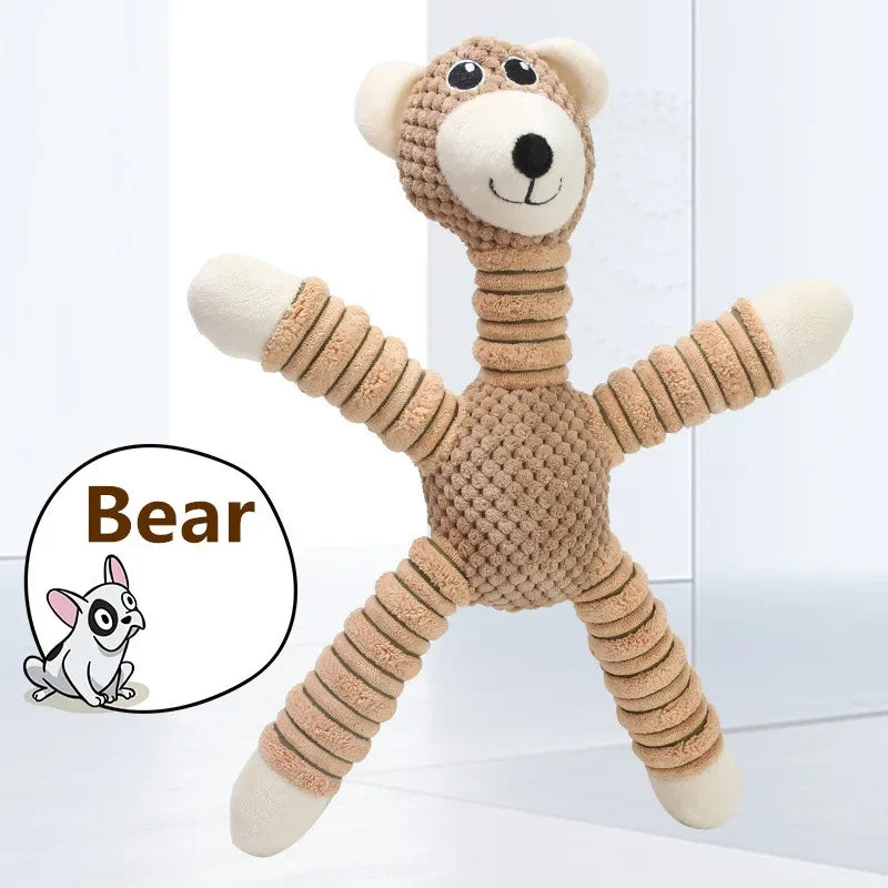 Indestructible Squeaky Plush Dog Toy - Durable Chew Toy for Large Dogs with Dental Benefits