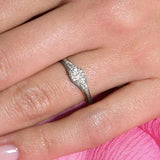 Elegant Hexagon Cubic Zirconia Wedding Band – Trendy & Timeless Ring for Women