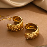 Gold-Plated Stainless Steel Geometric Hoop Earrings – Waterproof & Tarnish-Resistant