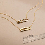 Custom Double Name Necklace - Personalized Stainless Steel Paper Clip Pendant for Women