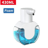 Dispensador automático de jabón en espuma, sin contacto, 360-430 ml, recargable por USB, dispensador de desinfectante de manos ajustable de 4 niveles