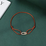Adjustable Rope Chain Bracelet with Geometric Design and Cubic Zirconia – Classic Fashion Jewelry for Women