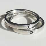 Sun and Moon Adjustable Couple Rings Set – Minimalist Wedding & Engagement Jewelry for Lovers
