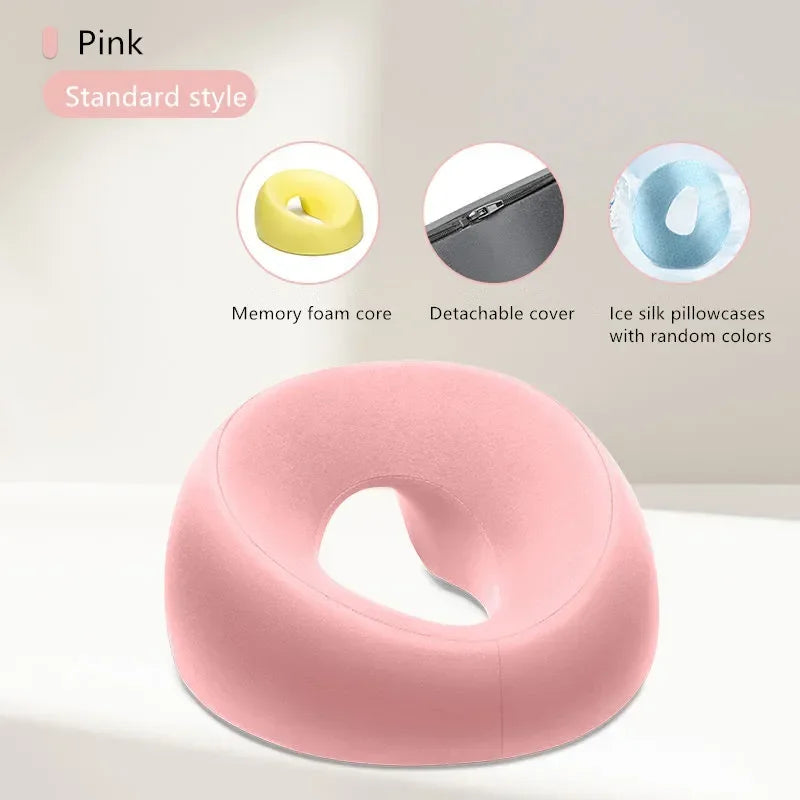 Ergonomic Face Down Memory Foam Massage Pillow – Breathable Prone Sleeping Support for Travel & Home