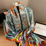 Bufanda tipo hijab de seda satinada con diseño para mujer, bufanda de verano a la moda con protección solar para la playa, pañuelo para la cabeza para mujer, nuevo