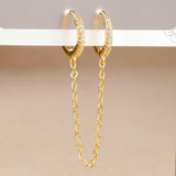Trendy Stainless Steel Hoop Earrings with Cubic Zirconia for Women