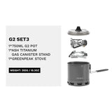Lightweight Portable Outdoor Gas Stove and Camping Cookware Set