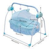 Electric Baby Cradle Swing with Remote Control, Adjustable Timer & Mosquito Net – Portable Infant Rocker for Home and Travel