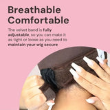 Adjustable Lace Wig Cap with Non-Slip Grip & Ear Cutouts – Includes Free Headband & Brush