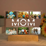 Custom Photo LED Night Light with Text – Personalized Acrylic & Wood USB Lamp