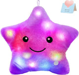 Glow-in-the-Dark Star Pillow - LED Light Up Plush Toy & Night Light for Kids