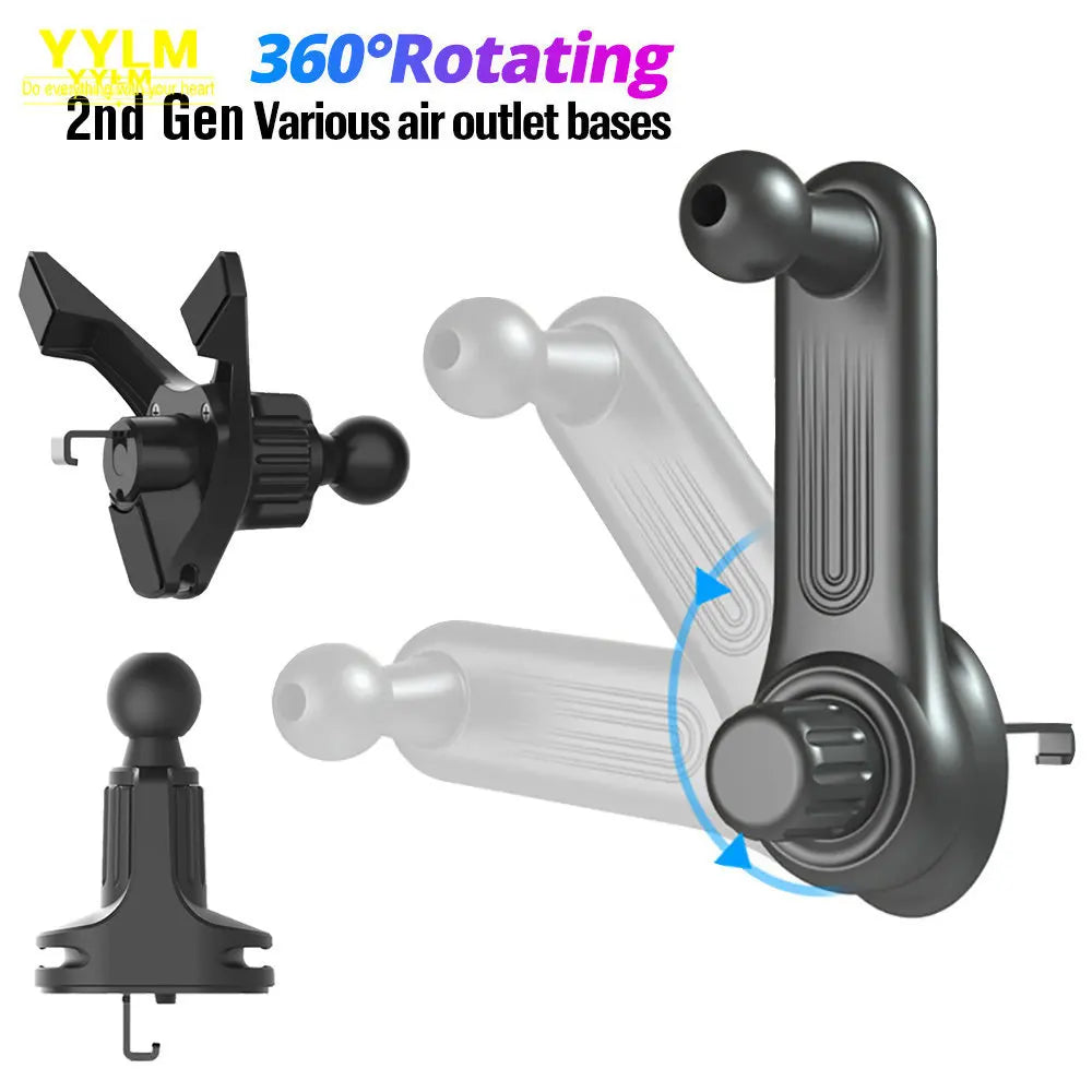 Soporte universal para teléfono con clip para ventilación de coche, con cabezal esférico de 17 mm