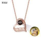 Custom Photo Projection Necklace - Personalized Heart Pendant with Picture Inside