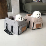 Portable Dog Car Seat Bed – Central Console Travel Carrier for Small Dogs & Cats