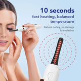 Rechargeable Heated Eyelash Curler with 3 Temperature Settings & USB Charging