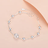 Pulsera de plata de ley 925 con dije de corazón para mujer: joyería fina clásica para fiestas, aniversarios y bodas