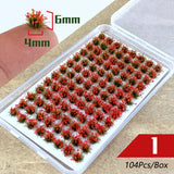 104PCS Miniature Grass & Flower Model Kit – Realistic DIY Scenery for Dioramas, Railways, and Gardens