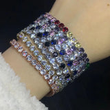 Elegant Beaded Cubic Zirconia Chain Bracelet for Women