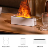 Difusor de aroma de llama: humidificador ultrasónico de vapor frío con luz nocturna de fuego realista