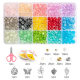 28-Color Glass Beads DIY Jewelry Making Kit – 8mm Round Crystal Beads with Accessories