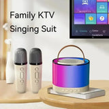 Portable Dual Microphone Bluetooth Karaoke Speaker with RGB Lights