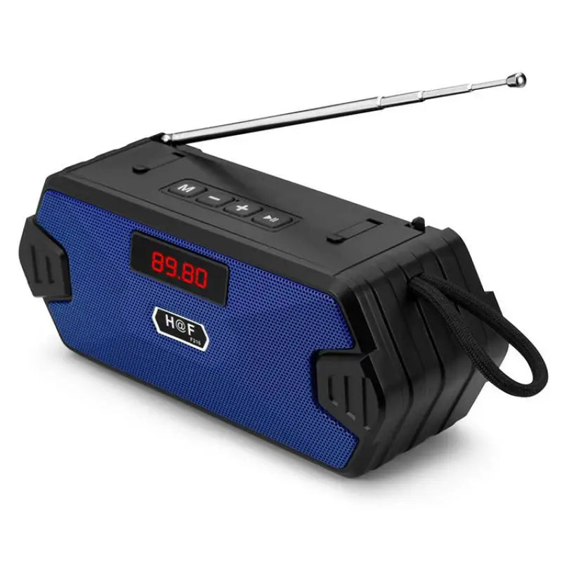 Portable Bluetooth Speaker with FM Radio, Bass Diaphragm & TWS Stereo Support