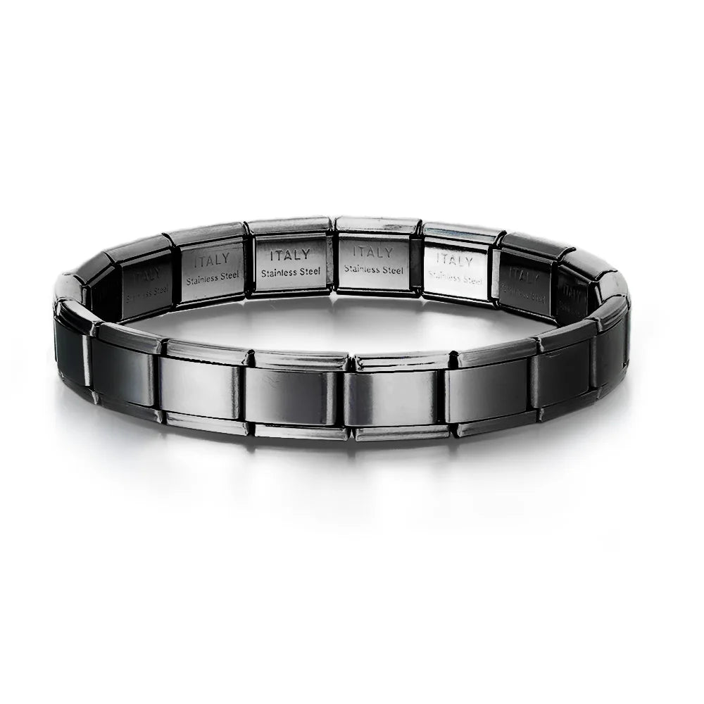 Pulseras con dijes italianos DIY Cadena básica Brazalete de acero inoxidable Módulos ensamblados versátiles Regalo ideal 9 mm Universal Dropshipping