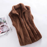 Women’s Polar Fleece Zip Vest – Lightweight, Short-Length Casual Outerwear with Turn-Down Collar